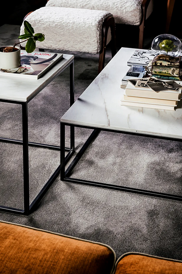 Table d'appoint en marbre Calacatta Oro et métal carré Pablo Black Tie PABC01 usine Black Tie de l'Italie. Foto №4