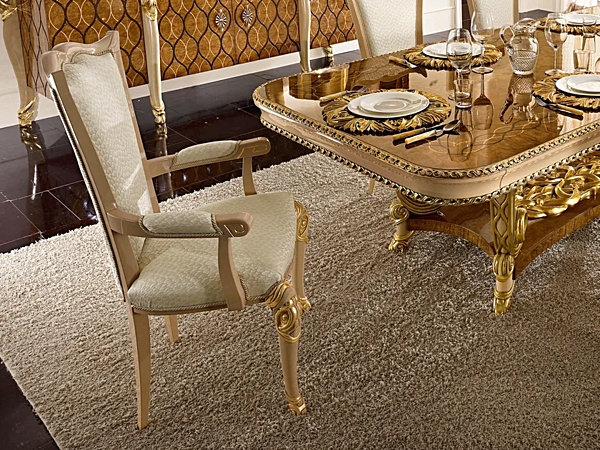 Chaise en tissu rembourrée avec accoudoirs A.R. Arredamenti Harmony 309 usine A.R.ARREDAMENTI SRL de l'Italie. Foto №2