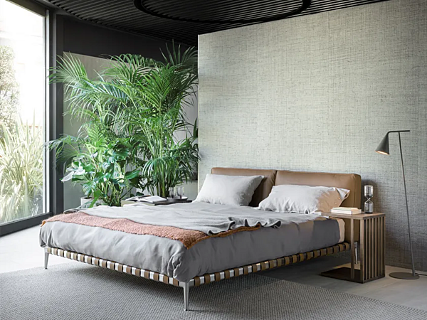 Lit double en tissu avec dos rembourré FLEXFORM GREGORY usine FLEXFORM de l'Italie. Foto №7