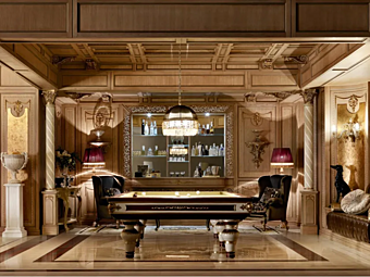 Boiserie en chêne avec éclairage intégré Montecarlo Martini Interiors usine MARTINI INTERIORS de l'Italie