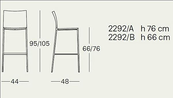 Tabouret rembourré haut en tissu ZANOTTA Leo 2292 usine ZANOTTA de l'Italie. Foto №2