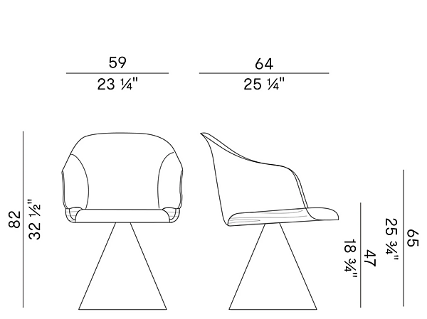 Fauteuil pivotant en cuir avec accoudoirs Potocco Lyz 918 PGC 918/PGC usine POTOCCO de l'Italie. Foto №5