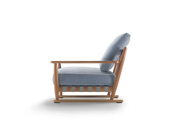 Fauteuil de jardin en iroko avec accoudoirs FLEXFORM Meriggio usine FLEXFORM de l'Italie. Foto №4