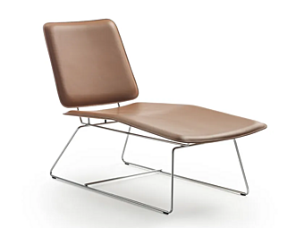 Chaise longue en cuir tanné FLEXFORM Echoes S H