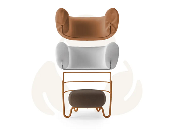 Fauteuil en tissu Crabby avec accoudoirs INNOVA Imbottiti usine Innova Imbottiti de l'Italie. Foto №2