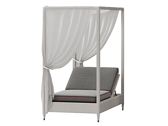 Lit de jardin inclinable en bois et tissu avec auvent CPRN HOMOOD OD1004, OD1005