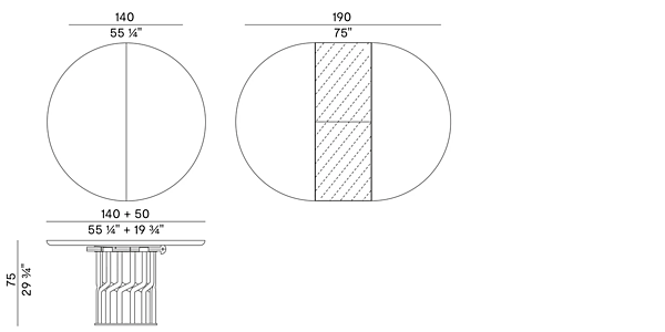 Table ronde extensible en bois Intreccio 950 Potocco 950/TC1 usine POTOCCO de l'Italie. Foto №6