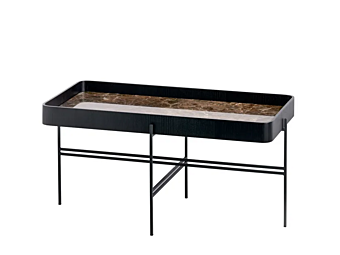 Table basse rectangulaire en métal avec plateau en marbre Potocco 872 TR 872/TR