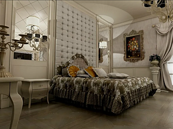 Ensemble de chambre à coucher en bois massif avec panneau rembourré Tosca Martini Interiors usine MARTINI INTERIORS de l'Italie