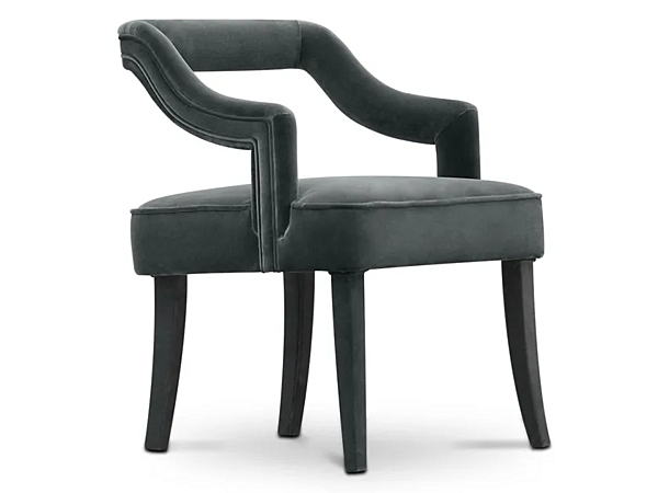 Fauteuil en velours rembourré avec accoudoirs Oka BRABBU usine BRABBU de l'Italie. Foto №1