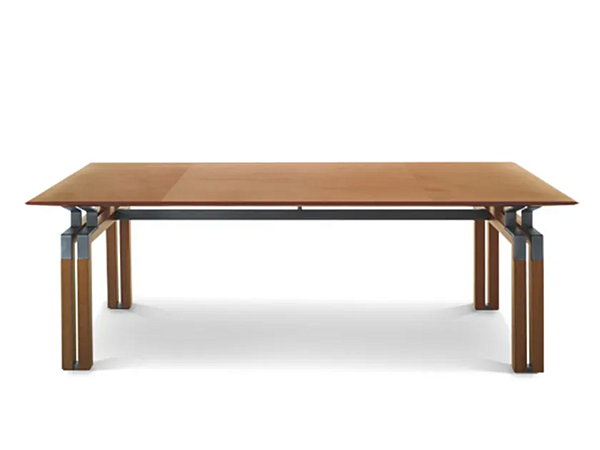Bureau exécutif rectangulaire en bois avec dessus en cuir Paso Doble i 4 Mariani usine i 4 Mariani de l'Italie. Foto №8