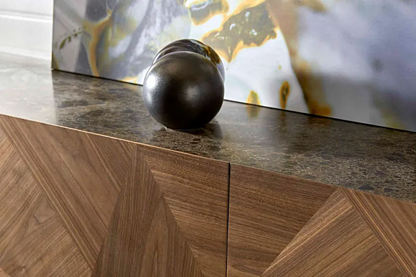 Walnut Sideboard Frammenti L411N by Arte Brotto usine Arte Brotto de l'Italie. Foto №11
