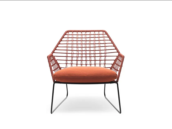 Fauteuil de jardin en tissu technique avec housse amovible et accoudoirs Saba New York Soleil usine SABA de l'Italie. Foto №6