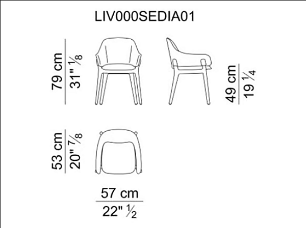 Fauteuil rembourré en tissu et cuir avec accoudoirs LIV i 4 Mariani usine i 4 Mariani de l'Italie. Foto №10
