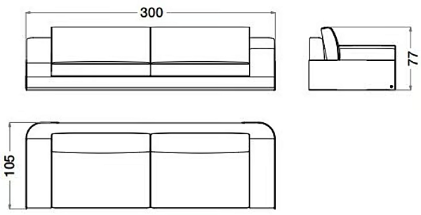 Canapé 4 places en tissu Starlight CPRN HOMOOD ST764 usine CPRN HOMOOD de l'Italie. Foto №2