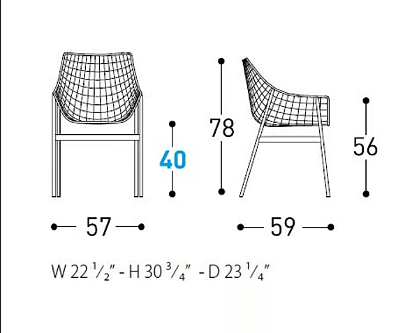 Chaise de jardin en acier avec accoudoirs VARASCHIN été 2423, 2423C usine VARASCHIN de l'Italie. Foto №18