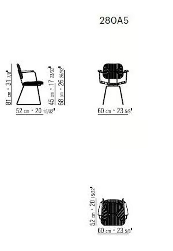 Chaise à base traîneau avec accoudoirs en matériau extérieur FLEXFORM Echoes usine FLEXFORM de l'Italie. Foto №2
