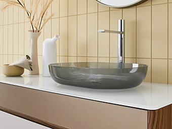 Lavabo en cristal ovale à poser Portofino ARTELINEA B01 usine ARTELINEA de l'Italie