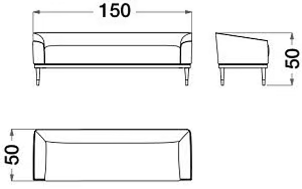 Banc rembourré en tissu Sesto Senso CPRN HOMOOD S509 usine CPRN HOMOOD de l'Italie. Foto №2