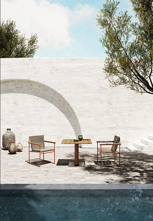 Table de jardin carrée en teck Atmosphera collection Desert usine ATMOSPHERA de l'Italie. Foto №3