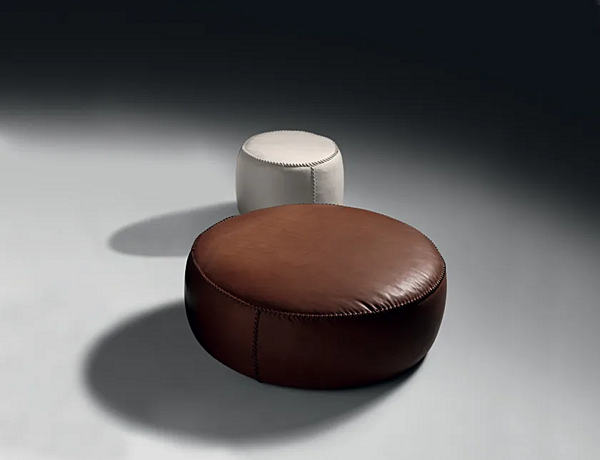Pouf rond en cuir Casablanca Black Tie CAS110 usine Black Tie de l'Italie. Foto №4