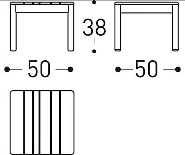 Table d'appoint carrée en teck Barcode VARASCHIN 2185, 2186 usine VARASCHIN de l'Italie. Foto №10