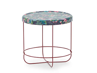 Table basse ronde en résine avec base en acier Moroso Ukiyo usine Moroso de l'Italie