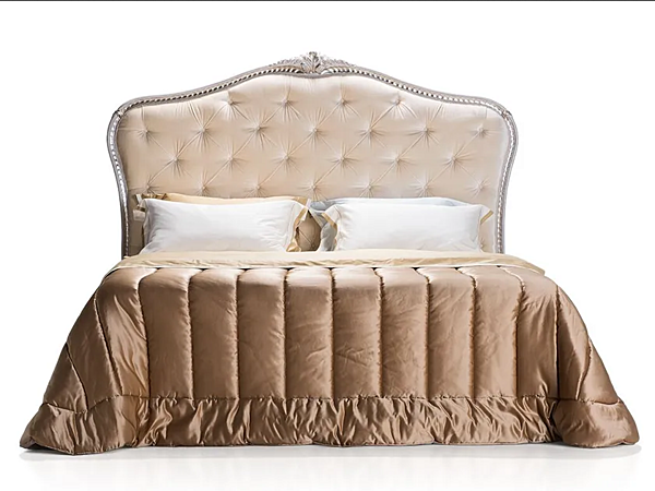 Lit double en bois avec tête de lit rembourrée Savio Firmino 3141 usine SAVIO FIRMINO de l'Italie. Foto №1