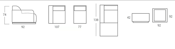 Canapé en cuir modulable avec repose-pieds Kongens Egoitaliano usine Egoitaliano de l'Italie. Foto №4