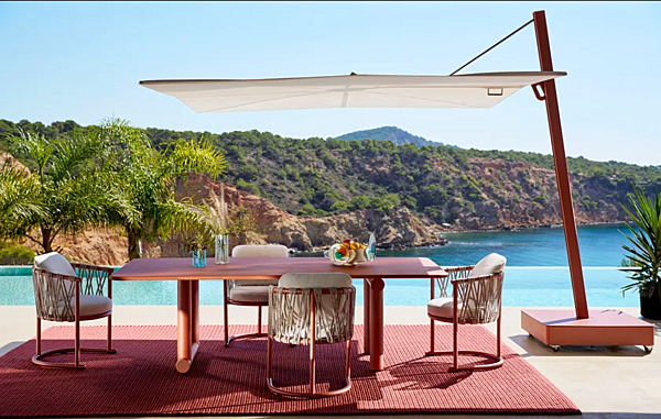 Chaise de jardin en aluminium revêtu de poudre et tissu avec accoudoirs CASSINA Trampoline usine CASSINA de l'Italie. Foto №4