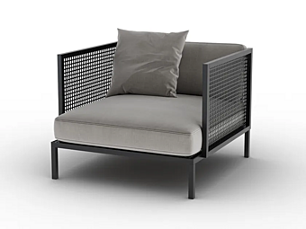 Fauteuil de jardin en métal rembourré avec accoudoirs PIERMARIA Fauteuil de jardin en métal rembourré avec accoudoirs PIERMARIA usine PIERMARIA de l'Italie
