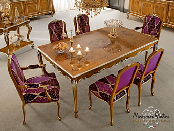 Table à manger en bois massif Modenese Luxury Interiors 12139 Table à manger en bois massif Modenese Luxury Interiors 12139 usine MODENESE GASTONE de l'Italie