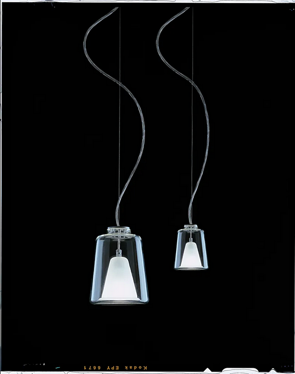 Suspension en verre et aluminium Lanternina 471 Oluce usine Oluce de l'Italie. Foto №2