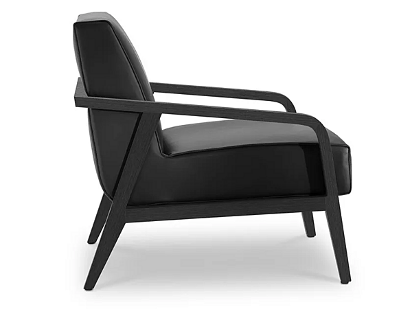 Fauteuil en cuir rembourré avec accoudoirs Woody I 4 Mariani usine i 4 Mariani de l'Italie. Foto №3