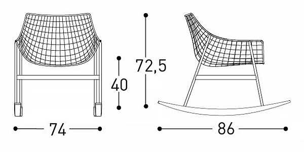 Fauteuil à bascule en acier pour jardin collection VARASCHIN été 2426C, 2426E usine VARASCHIN de l'Italie. Foto №5