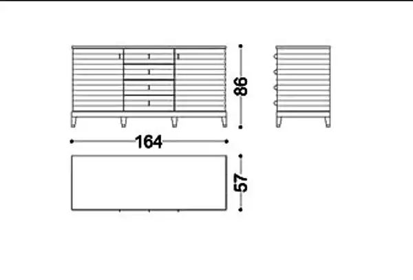 Buffet en bois avec portes Elettra OPERA CONTEMPORARY ANGELO CAPPELLINI usine OPERA CONTEMPORARY de l'Italie. Foto №4