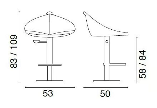 Tabouret en cuir tanné avec vérin à gaz FASEM Fiorile FIORILE BAR BT usine FASEM de l'Italie. Foto №7