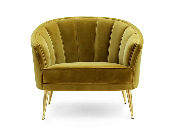 Fauteuil en velours rembourré avec accoudoirs Maya BRABBU usine BRABBU de l'Italie. Foto №1