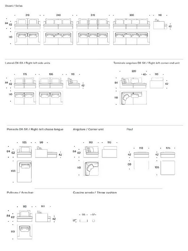 Canapé en tissu trois places avec housse amovible Karma Saba usine SABA de l'Italie. Foto №4
