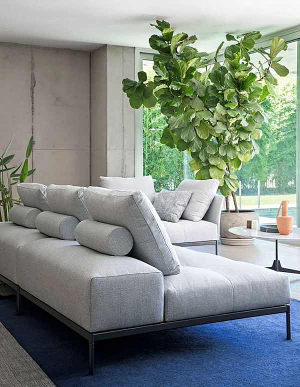 Canapé d'angle en tissu Pixel Light intérieur Saba usine SABA de l'Italie. Foto №4