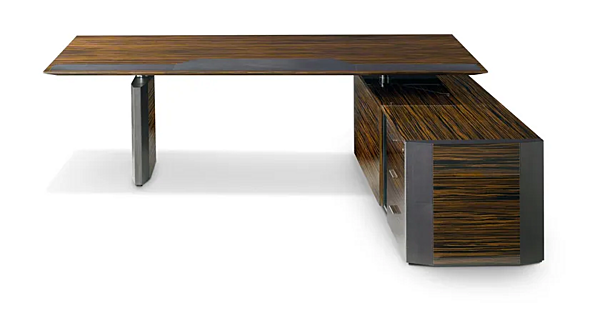 Bureau exécutif en bois en L avec tiroirs I 4 Mariani collection Symetria usine i 4 Mariani de l'Italie. Foto №4