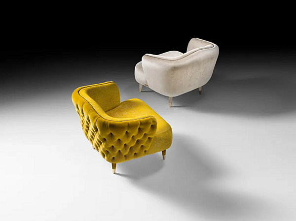Fauteuil en tissu capitonné avec accoudoirs en tissu Savoi Black Tie SAV10C, SAV10L usine Black Tie de l'Italie. Foto №3