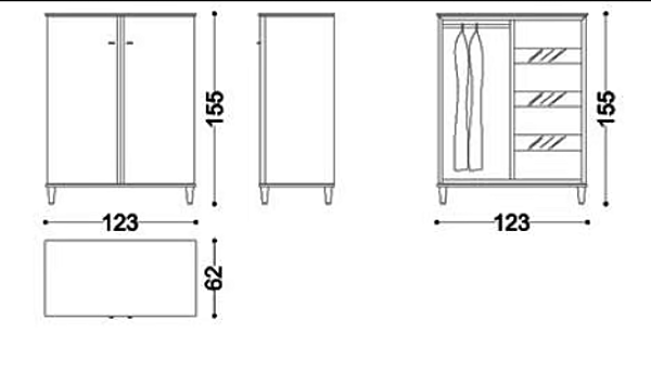 Garde-robe en bois bas Desire OPERA CONTEMPORARY ANGELO CAPPELLINI usine OPERA CONTEMPORARY de l'Italie. Foto №4