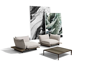 Fauteuil de jardin modulaire en tissu Apsara GIORGETTI