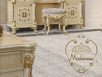 Tabouret bas en tissu rembourré Modenese Luxury Interiors 14535 usine MODENESE GASTONE de l'Italie