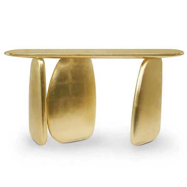 Table console rectangulaire en feuille d'or Ardara BRABBU usine BRABBU de l'Italie. Foto №3