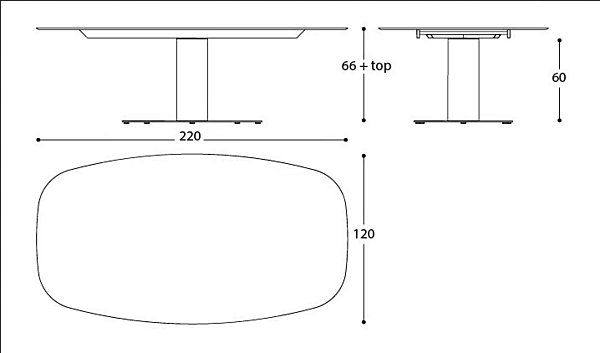 Table de jardin ovale en acier grand modèle bas VARASCHIN 136T1L usine VARASCHIN de l'Italie. Foto №5