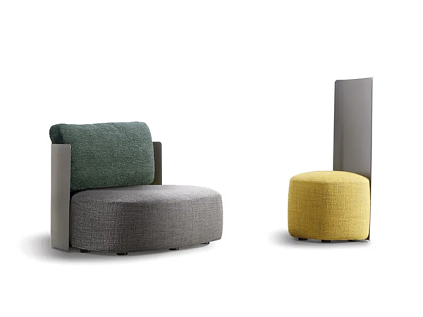 Fauteuil de jardin en tissu Pierre Shell Flou usine Flou de l'Italie. Foto №1
