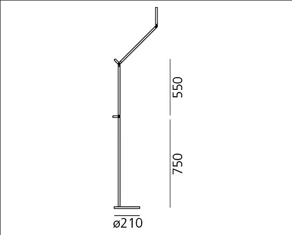 Lampe de lecture sur pied LED en aluminium Demetra Artemide usine Artemide de l'Italie. Foto №3