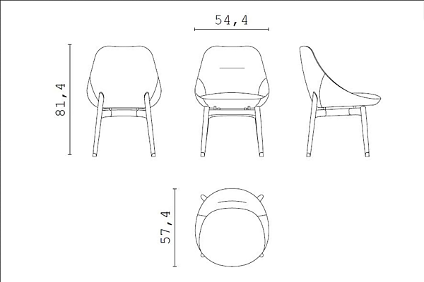 Chaise en tissu rembourré Royal S CPRN HOMOOD usine CPRN HOMOOD de l'Italie. Foto №3